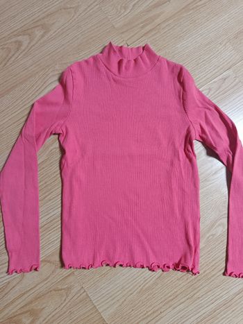 Sous-pull côtelé rose Kiabi

