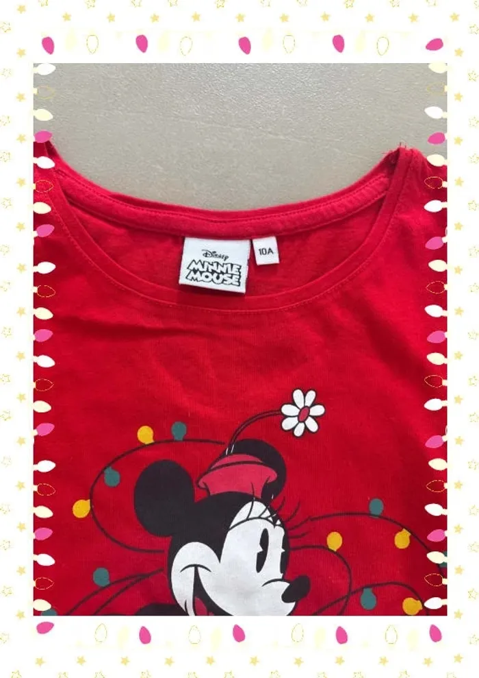 T-shirt rouge enfant fille  taille 10 ans Mini mouse - photo numéro 4
