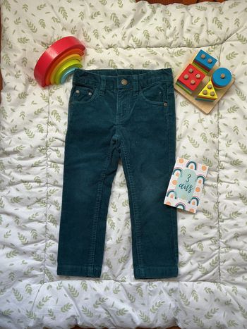 pantalon en velours vert foncé taille réglable gémo 3 ans