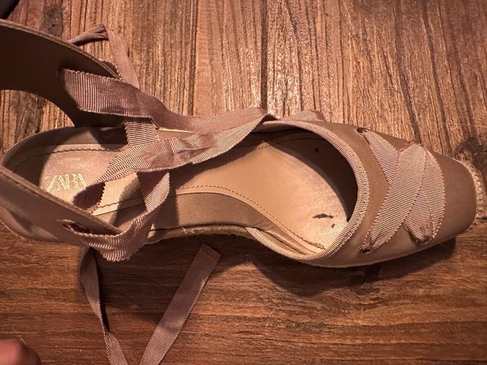 Espadrilles ballerines à talons ZARA beige taille 40 - photo numéro 8
