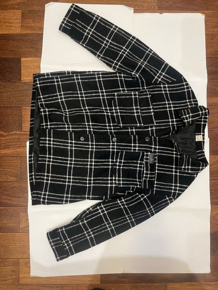 Surchemise à carreaux noir et blanc marque 64 taille XL/42 - photo numéro 7