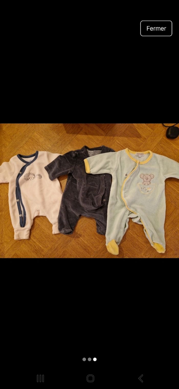 Lot de 10 pyjamas velours 1 mois