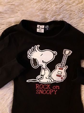 T-shirt manche longues fille 8 ans  ROCK SNOOPY