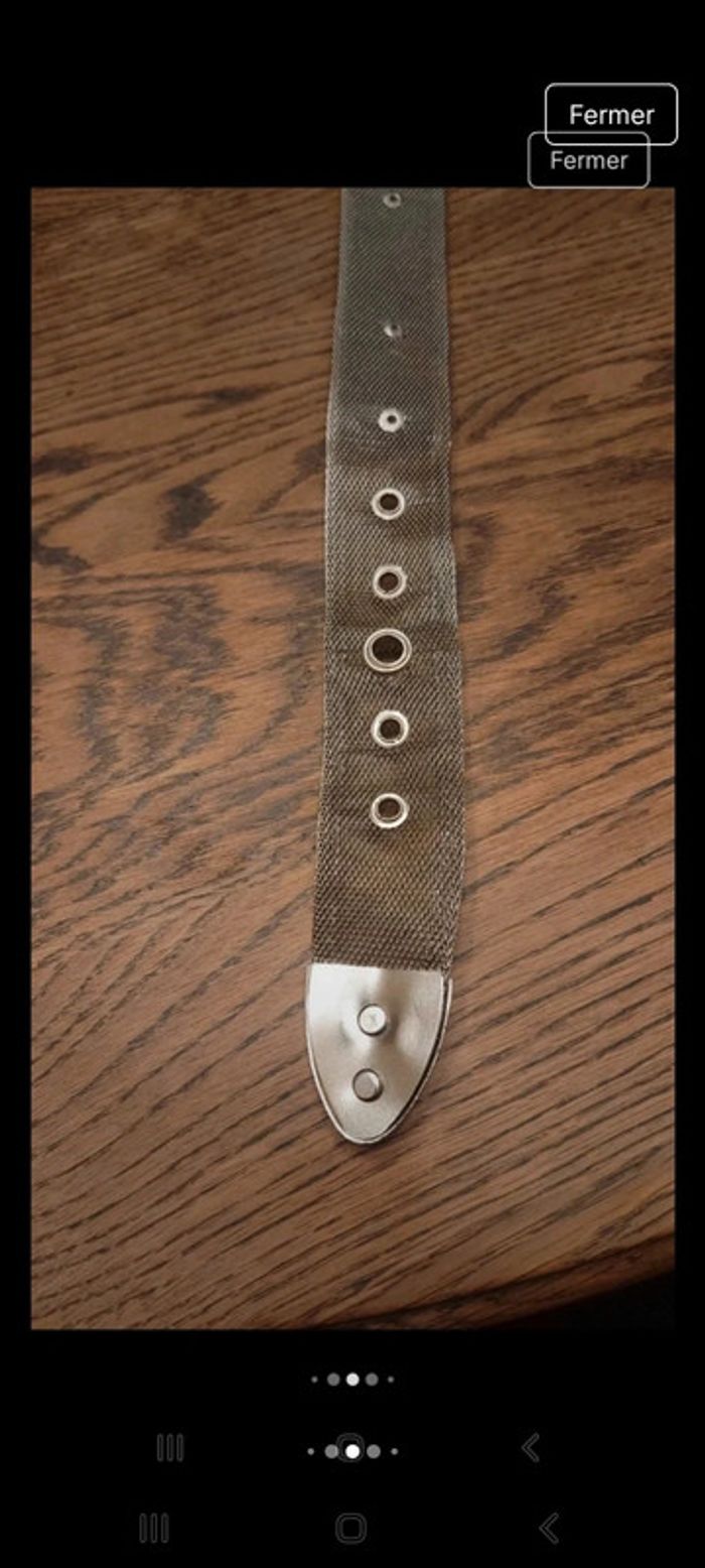 Ceinture en métal/cuir/aigles ajustable 80/90cm - photo numéro 11
