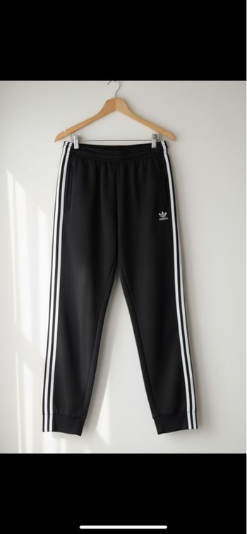 Jogging / Pantalon de survêtement Adidas Noir - Bandes Blanches (Taille 14 ans)