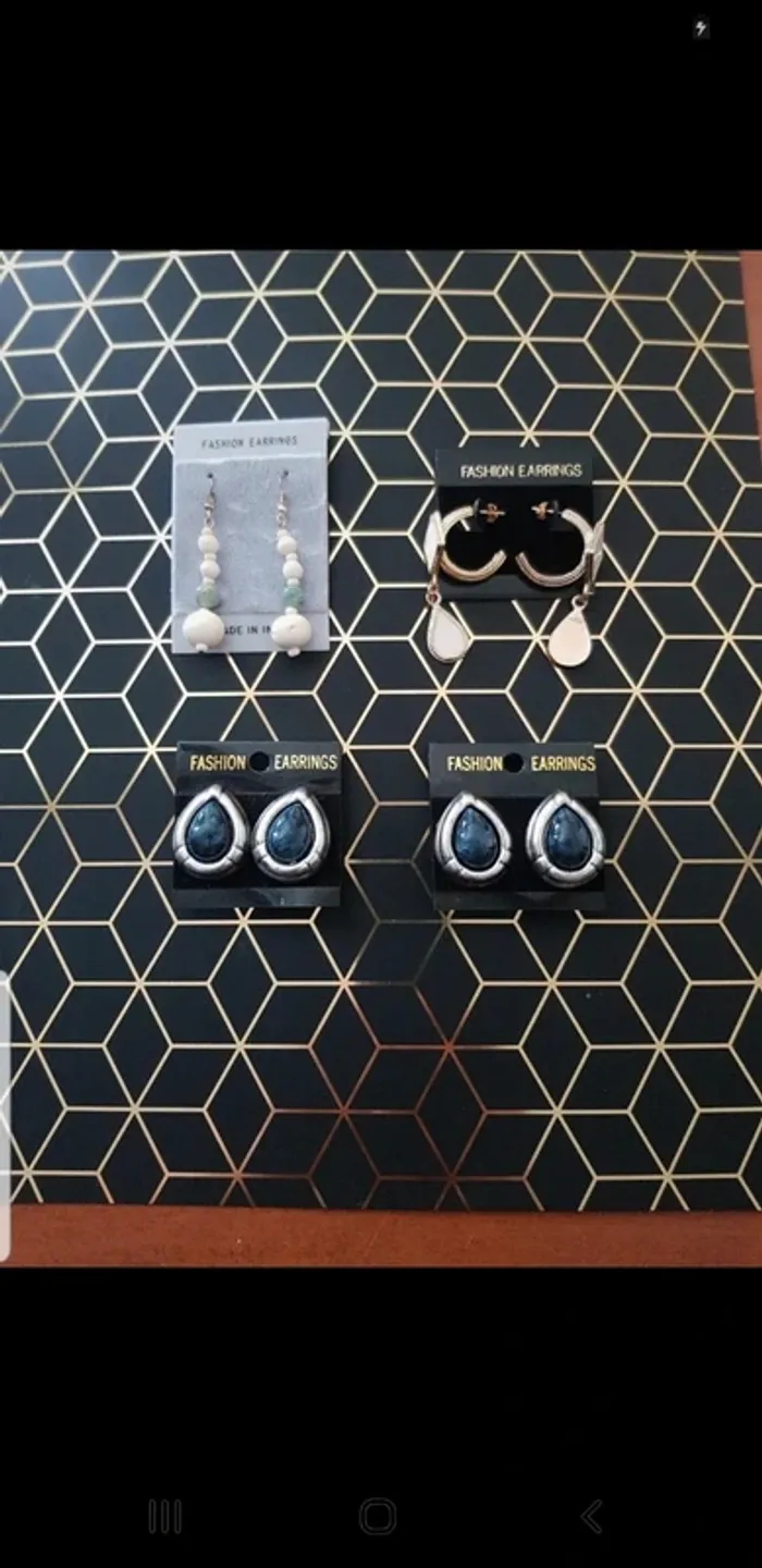 Lot de 4 paires de boucle d'oreille