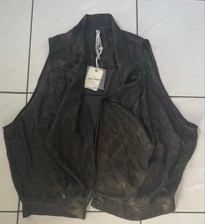 Haut Cop Copine TS sans manches couleur noir brillant Neuf avec étiquette - photo numéro 10