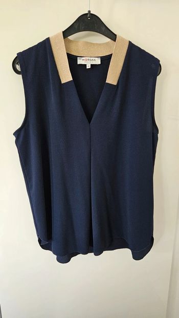 Blouse bleu marine et doré, taille 36, Morgan