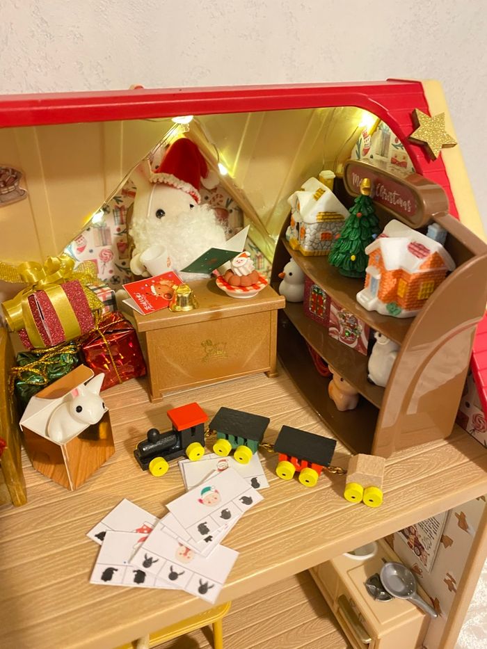 Atelier du Père Noël Sylvanian maison cottage meublé éclairé - photo numéro 9