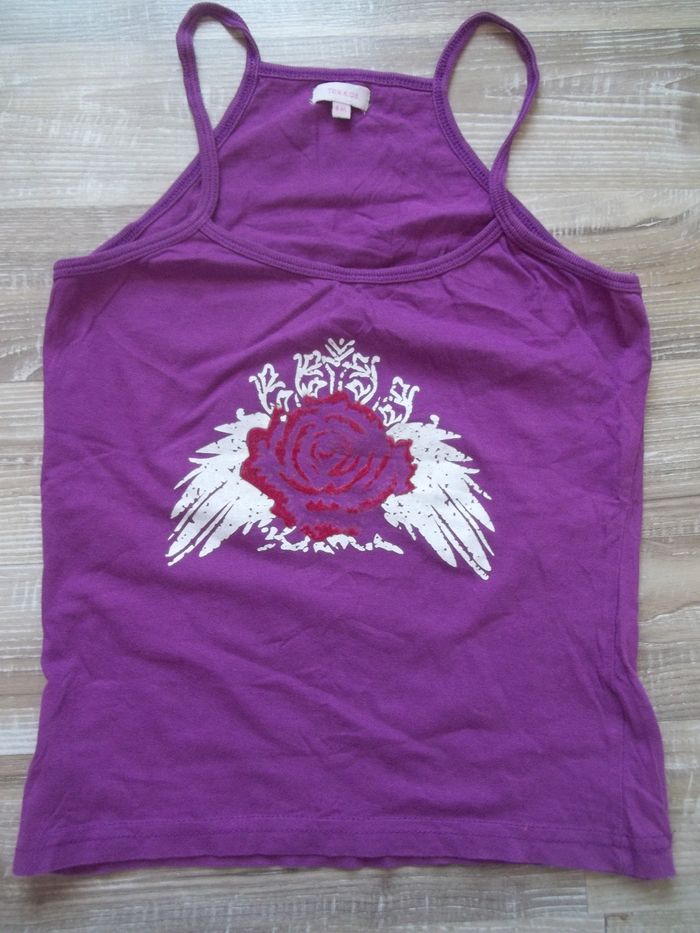 Débardeur violet Rose rouge Tex 9/10 ans