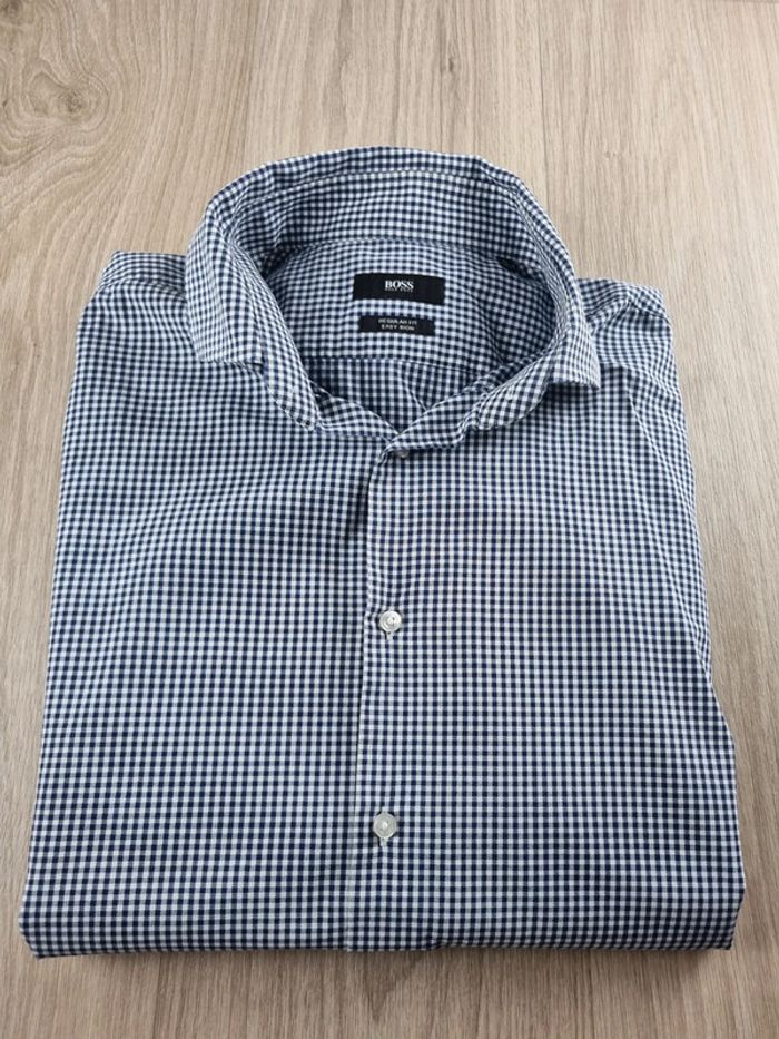 Chemise a carreaux Homme noir & blanc Hugo Boss Taille L