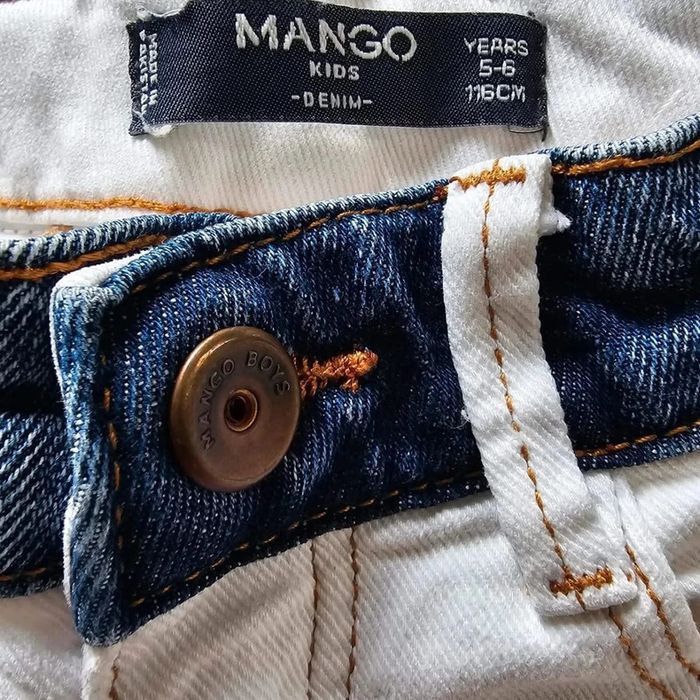 Jeans Mango kids 5/6 ans denim blanc - photo numéro 3