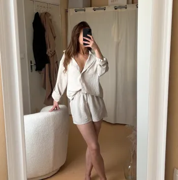 Ensemble chemise short beige / Grège