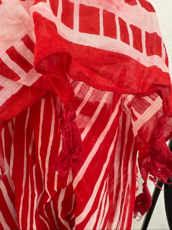 Châle léger à rayures rouge et blanc - Scottage - photo numéro 4