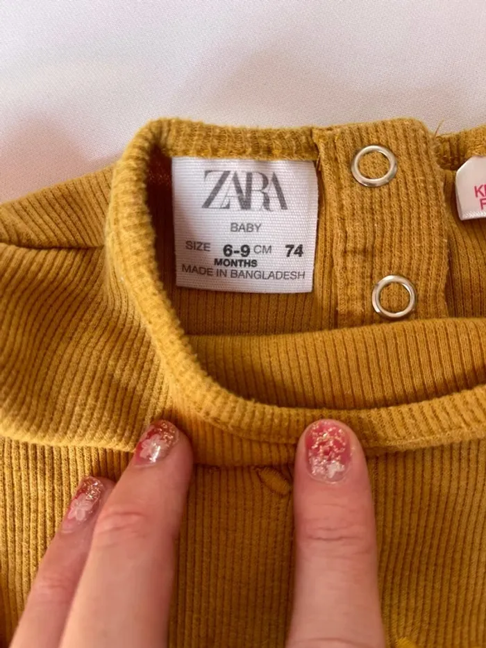 Ensemble t-shirt manches longues + pantalon - Bébé fille - 9 mois - Zara - photo numéro 2