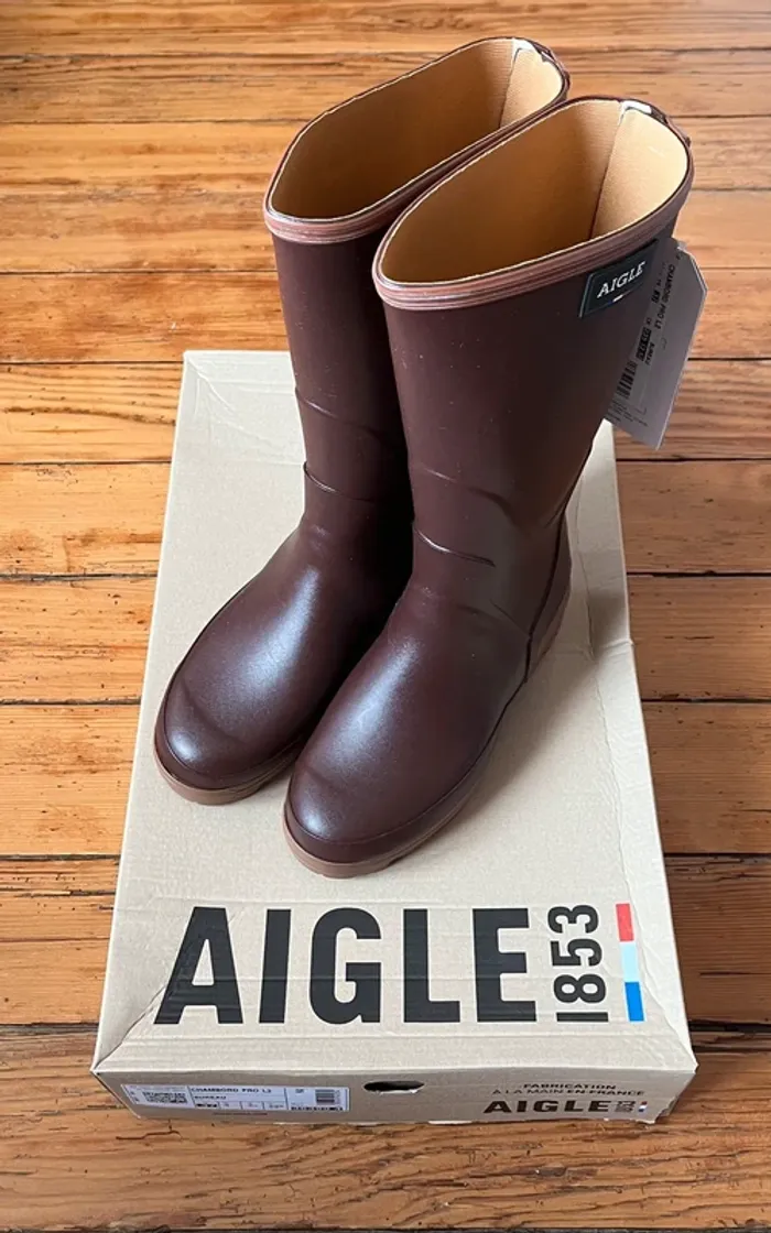 Bottes Aigle Chambord pro L2 marron foncée - photo numéro 4