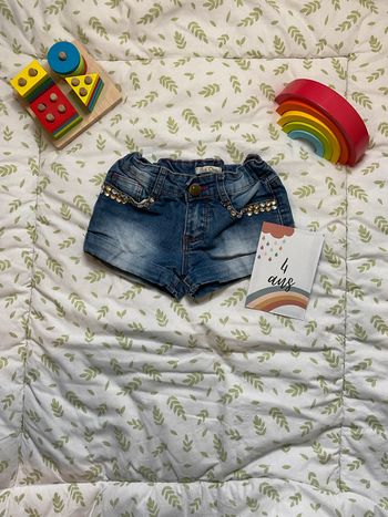 short en jean bleu taille réglable pick ouic 4 ans