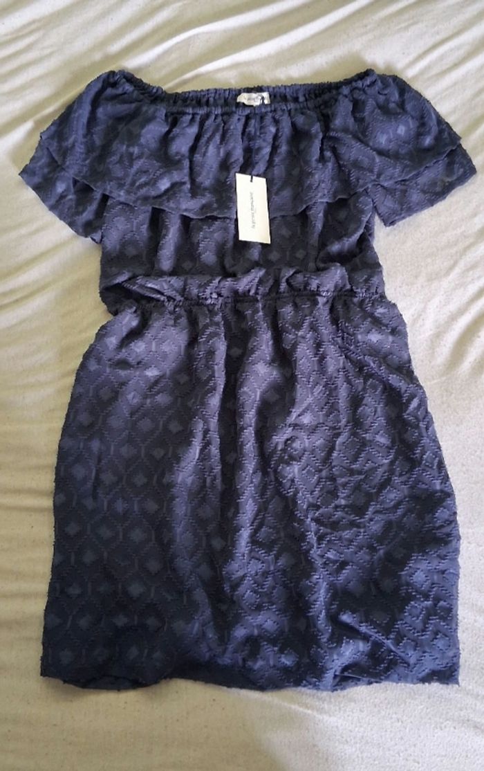 Robe courte bleu marine La Petite Française - photo numéro 2