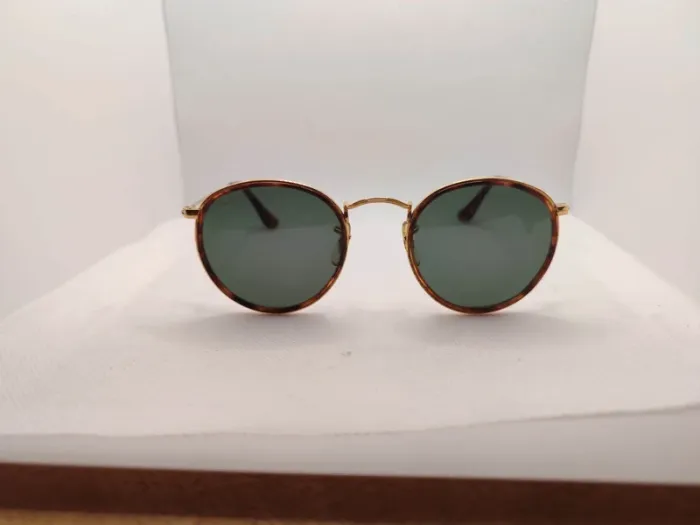 Lunettes de soleil Ray ban Classic Round plaqué or fabriquées aux USA par bausch e lomb