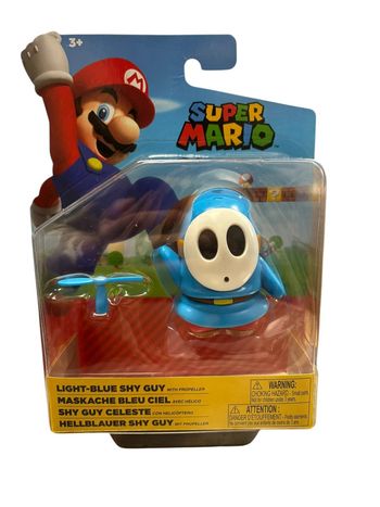 Figurine Super Mario Maskache bleu ciel avec hélico Jakks Pacific neuf