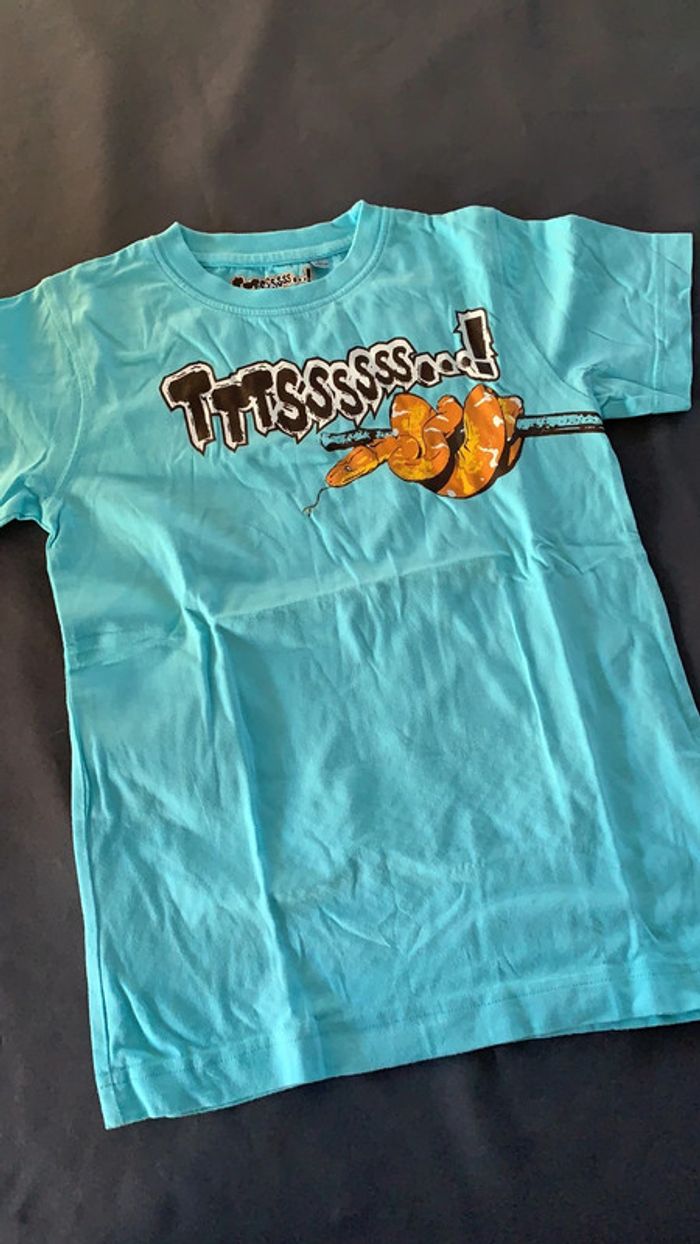 Tee Shirt bleu clair 8 ans Serpent Ttssss