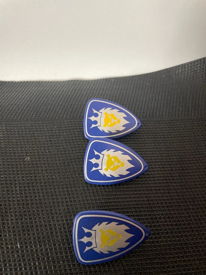 Playmobil lot 3 boucliers bleu emblème chevalier du lion 3268 3287 moyen âge pièces détachées