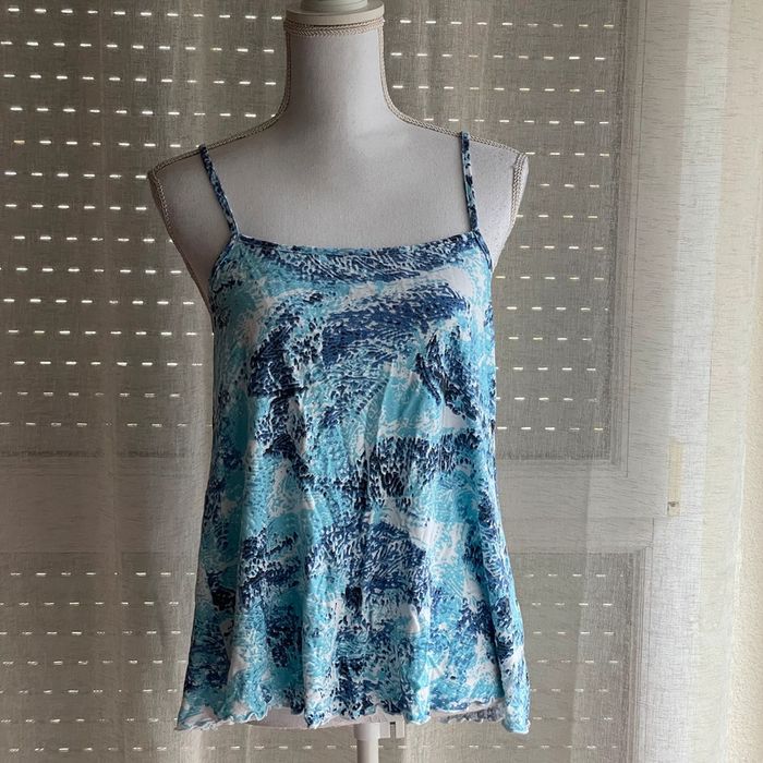 Débardeur bleu à motif