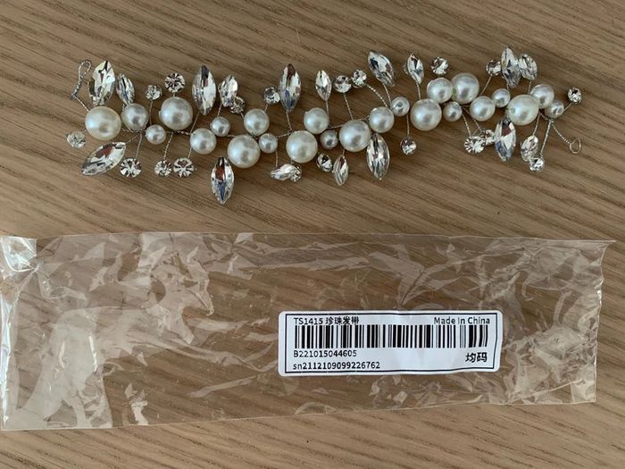 Bijou tête coiffure mariée soirée argent strass perle cultures neuve Shein