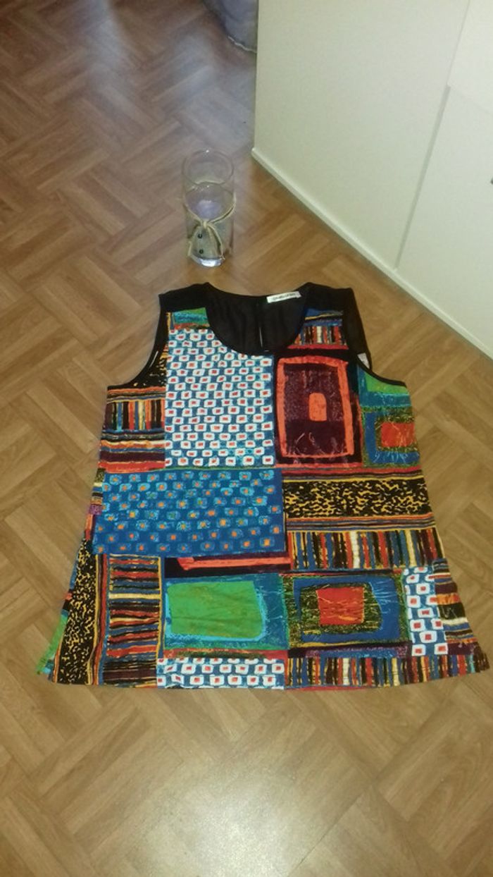 Top imprimé et dos en voiles