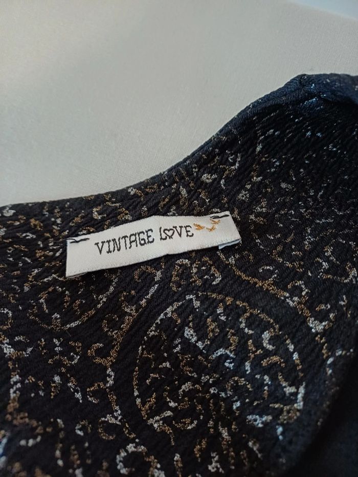 Robe noire courte à motifs Vintage Love taille S 36 - photo numéro 7