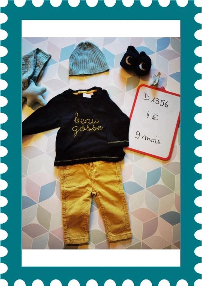 D1356 - ensemble garçon 9 mois