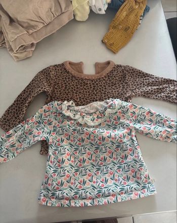 2 hauts manches longues 6 mois fille 