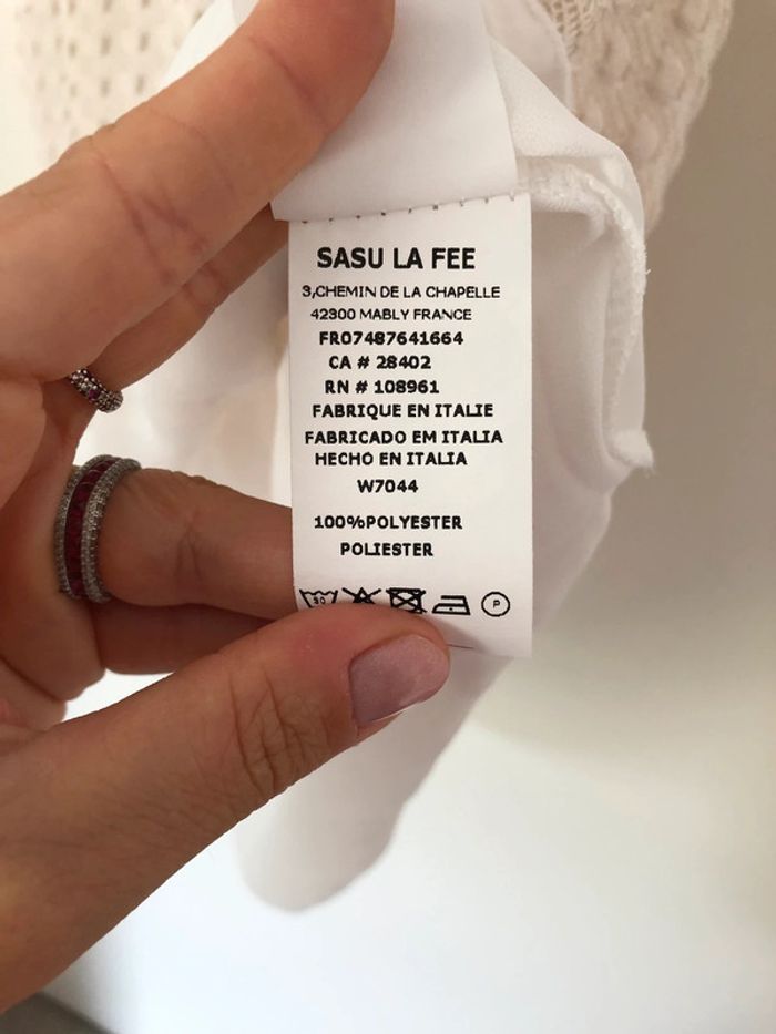 Haut sans manche débardeur crème en dentelle La Fée Maraboutée taille 1 - photo numéro 5