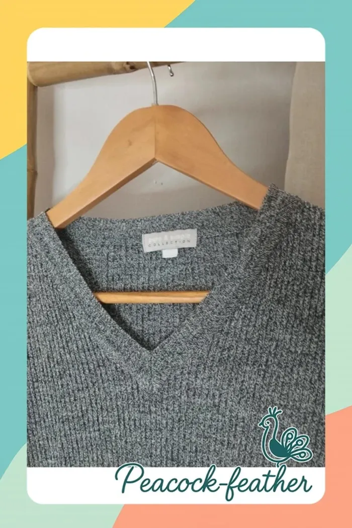 Pull fin côtelé gris pure&simple 40 - photo numéro 3