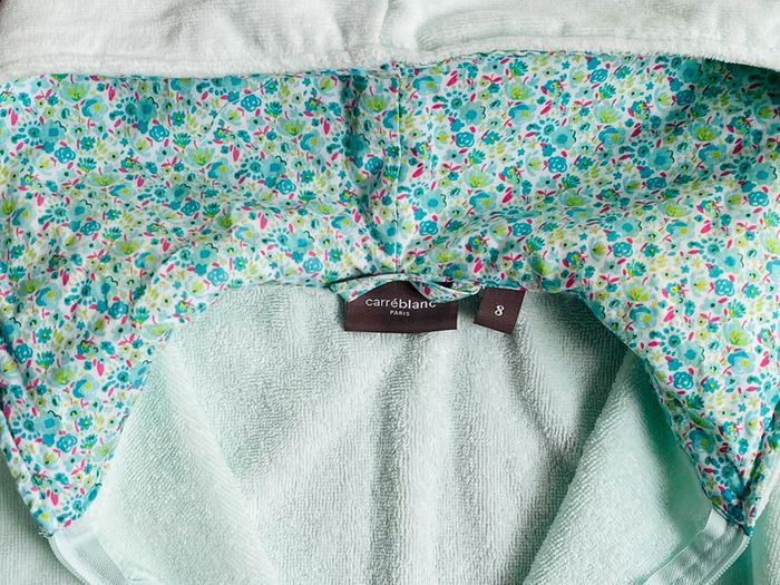 Peignoir en éponge Carré Blanc T-8 ans - photo numéro 4