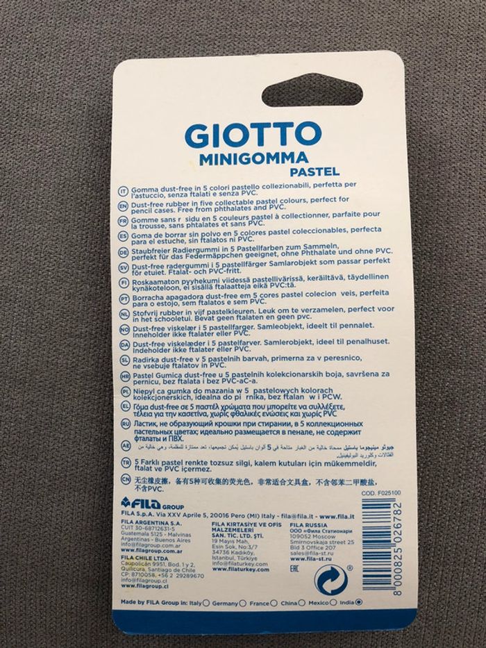 1 lot de 5 gommes pastel « giotto » NEUF - photo numéro 2