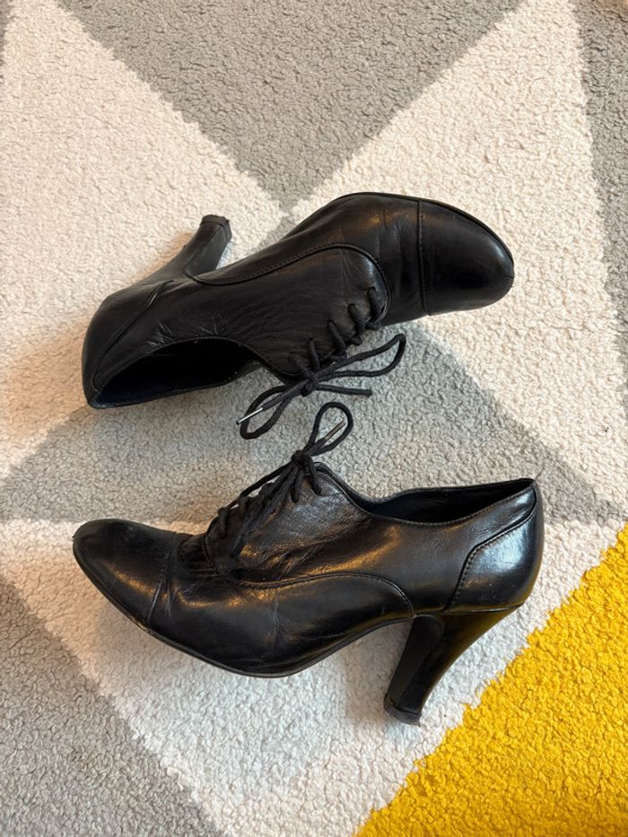 Bottines en cuir noir André Taille 37
