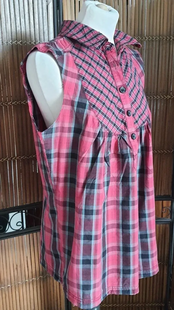 Tunique femme rouge à carreaux "CDC" taille L - photo numéro 2
