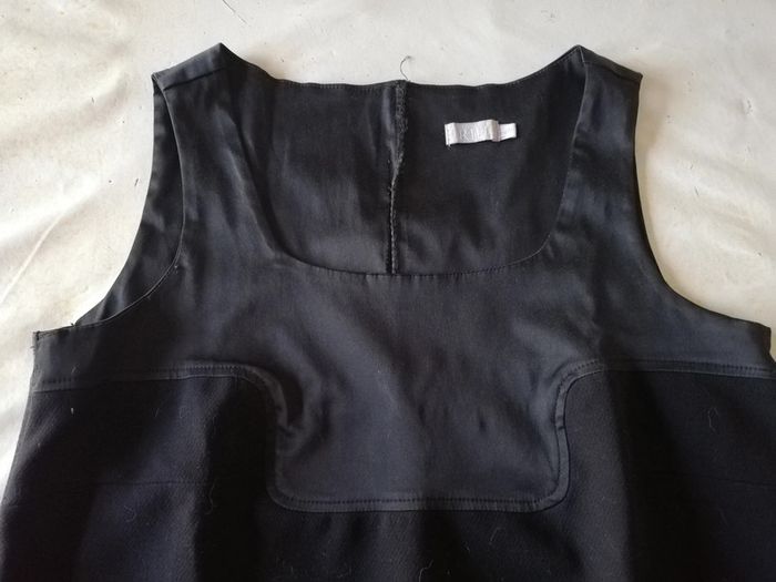 Robe noire droite t. 40 Jacqueline Riu. Bi matière - photo numéro 5