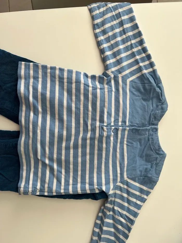 Ensemble Jacadi 18 mois – haut marinière + pantalon velours - photo numéro 4