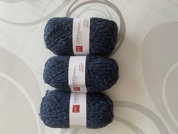 Pelotes de laine bleu gris - lot de 3