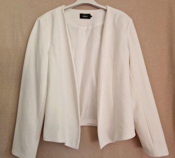 Veste femme Only blanche texturé ligné 40