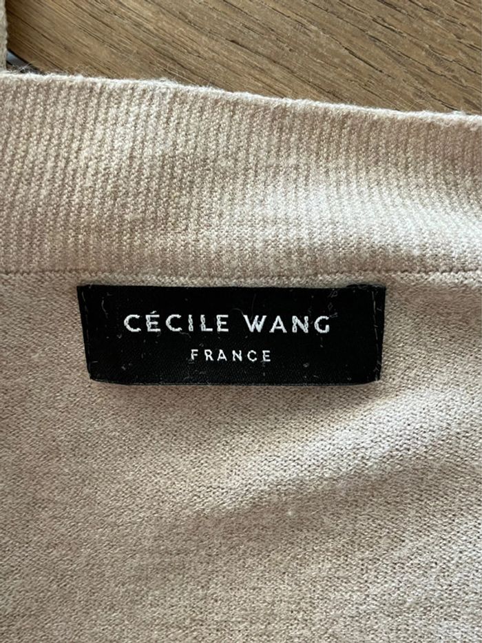 Pull col V beige Cécile Wang - photo numéro 7