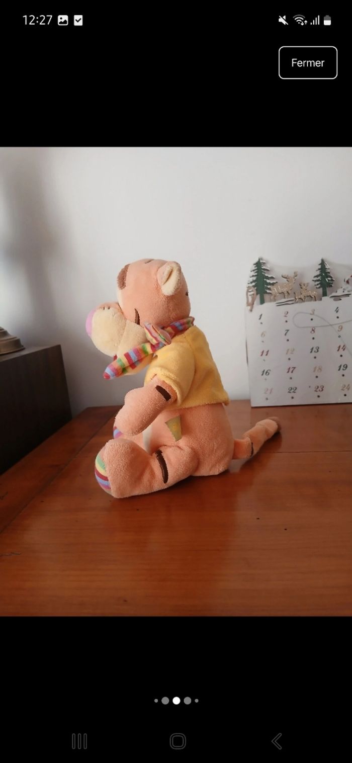 Duo Doudous-Peluches Tigrou avec grelot +Winnie l'Ourson - photo numéro 6