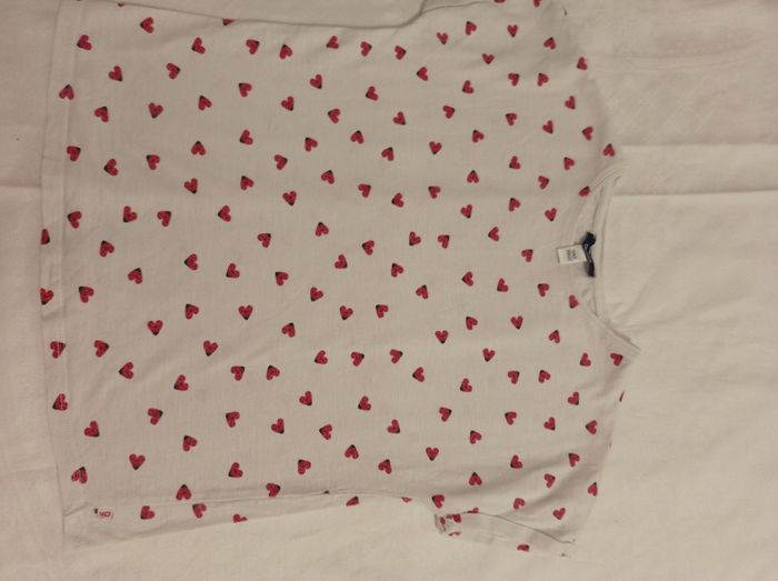 Petit pull manche courte pour fille avec petit cœur partout manches courtes taille 12 ans 152 cm marque Okaïdi voir photos