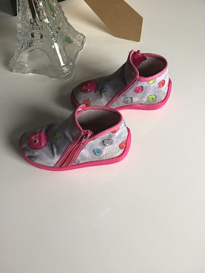 Chaussons gris et rose - photo numéro 4