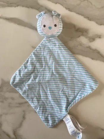 Doudou rayé bleu okaidi