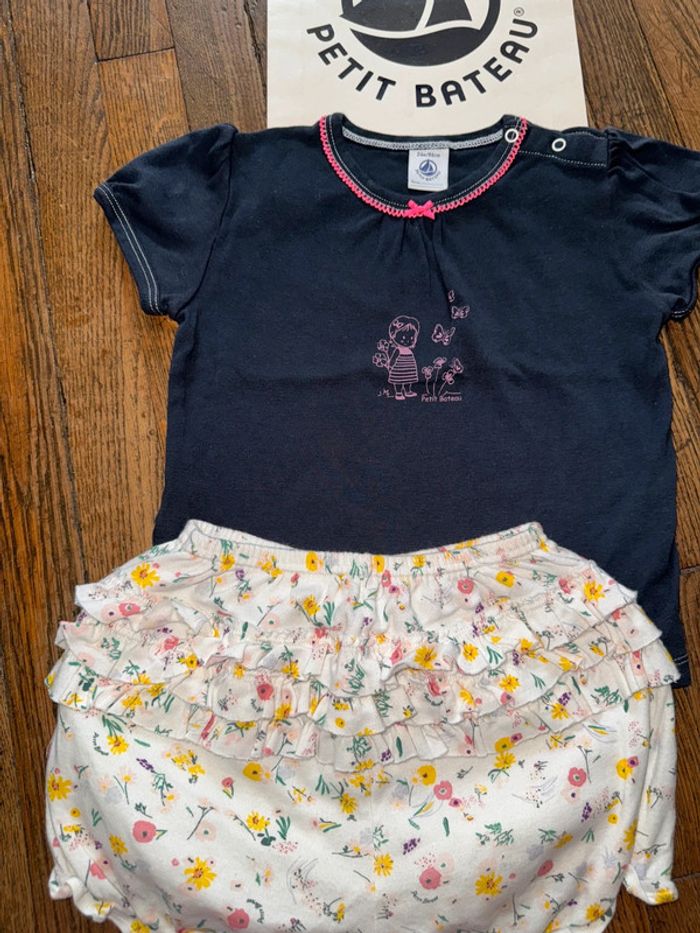T-shirt et short petit bateau 24 mois - photo numéro 2
