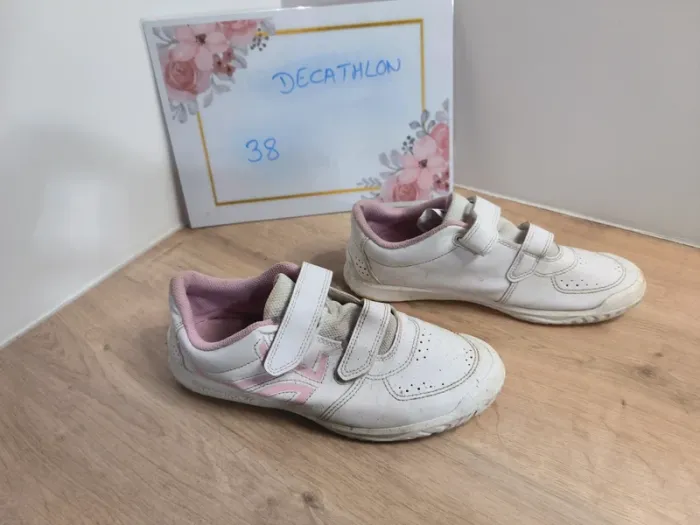 Basket T38 blanche et rose - photo numéro 2