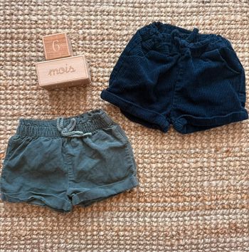 Lot short velours côtelé Vertbaudet 6mois / 68cm